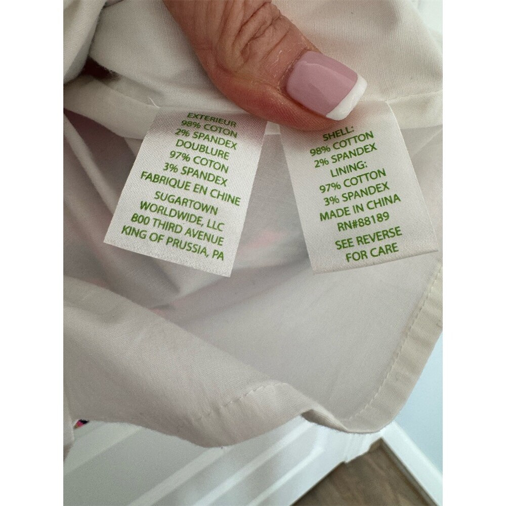 Lilly Pulitzer Devina Dress Womens Size 4 Pink Blue Floral Ruffle Knee Length - Picture 6 of 10